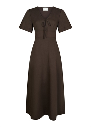 IIsie linen kjole Dark Brown Neo Noir